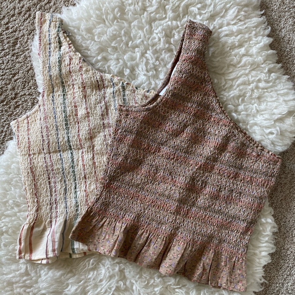 2 Pack AE Smocked One Shoulder Top